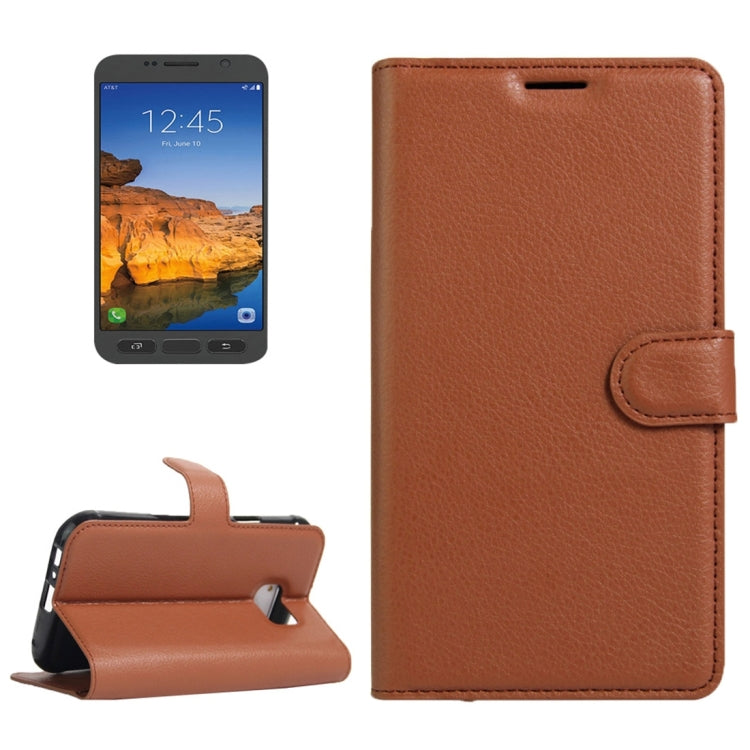 For Galaxy S7 Active Litchi Texture Horizontal Flip Leather Case with Magnetic Buckle & Holder & Card Slots & Wallet