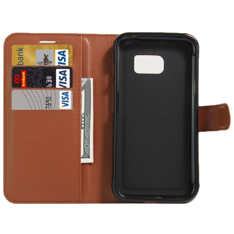 For Galaxy S7 Active Litchi Texture Horizontal Flip Leather Case with Magnetic Buckle & Holder & Card Slots & Wallet