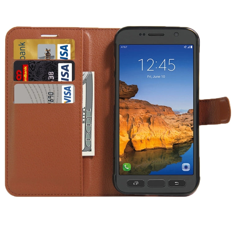 For Galaxy S7 Active Litchi Texture Horizontal Flip Leather Case with Magnetic Buckle & Holder & Card Slots & Wallet