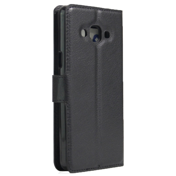 For Galaxy J3 Pro Litchi Texture Horizontal Flip Leather Case with Magnetic Buckle & Holder & Card Slots & Wallet