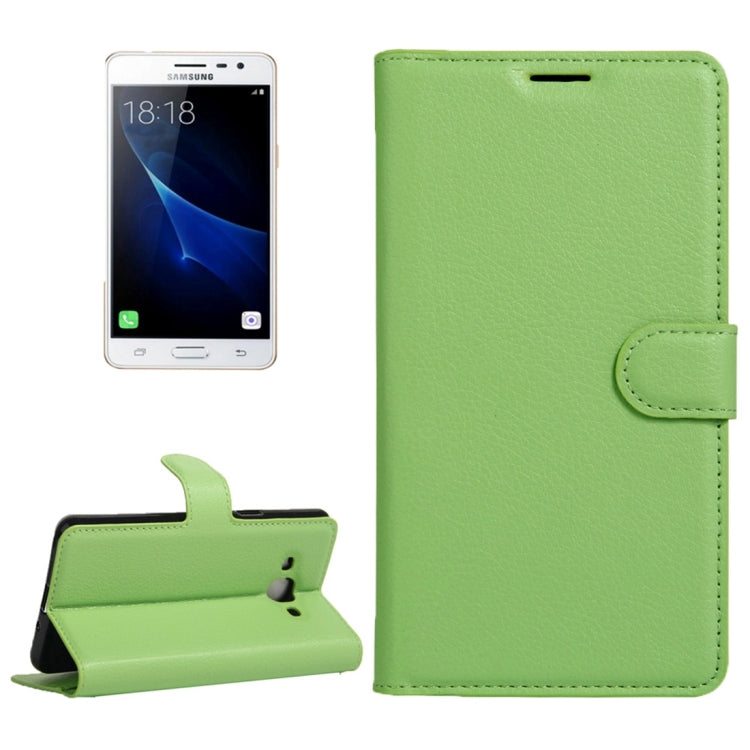 For Galaxy J3 Pro Litchi Texture Horizontal Flip Leather Case with Magnetic Buckle & Holder & Card Slots & Wallet