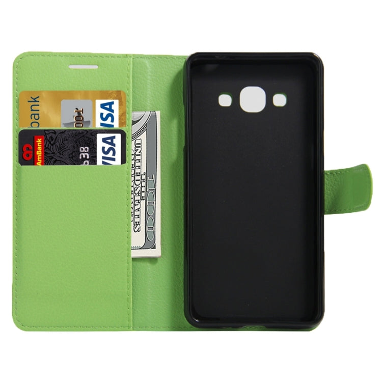 For Galaxy J3 Pro Litchi Texture Horizontal Flip Leather Case with Magnetic Buckle & Holder & Card Slots & Wallet