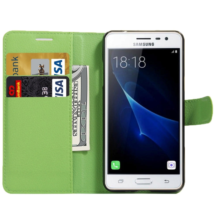 For Galaxy J3 Pro Litchi Texture Horizontal Flip Leather Case with Magnetic Buckle & Holder & Card Slots & Wallet