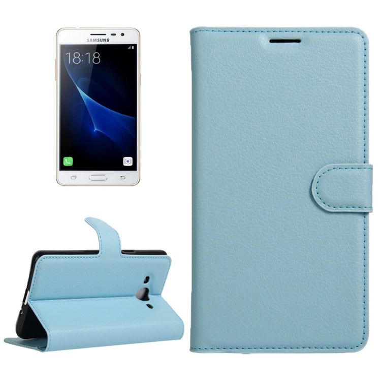 For Galaxy J3 Pro Litchi Texture Horizontal Flip Leather Case with Magnetic Buckle & Holder & Card Slots & Wallet
