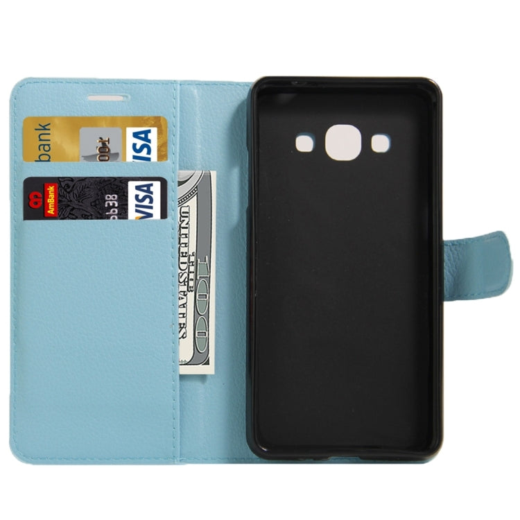 For Galaxy J3 Pro Litchi Texture Horizontal Flip Leather Case with Magnetic Buckle & Holder & Card Slots & Wallet