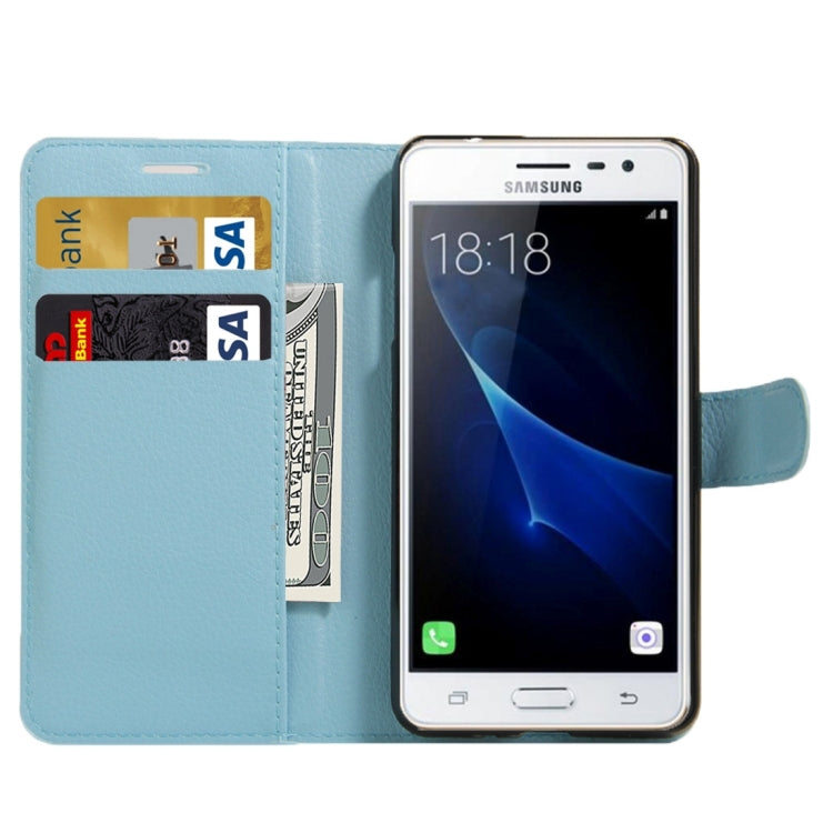 For Galaxy J3 Pro Litchi Texture Horizontal Flip Leather Case with Magnetic Buckle & Holder & Card Slots & Wallet