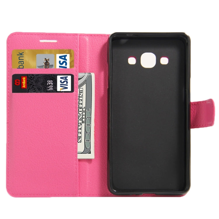 For Galaxy J3 Pro Litchi Texture Horizontal Flip Leather Case with Magnetic Buckle & Holder & Card Slots & Wallet
