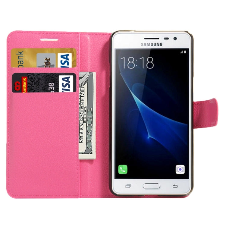 For Galaxy J3 Pro Litchi Texture Horizontal Flip Leather Case with Magnetic Buckle & Holder & Card Slots & Wallet