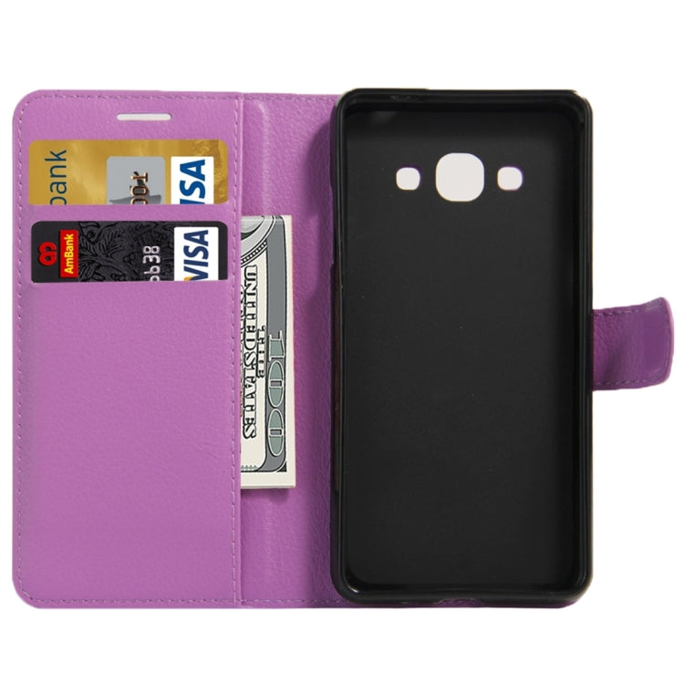 For Galaxy J3 Pro Litchi Texture Horizontal Flip Leather Case with Magnetic Buckle & Holder & Card Slots & Wallet