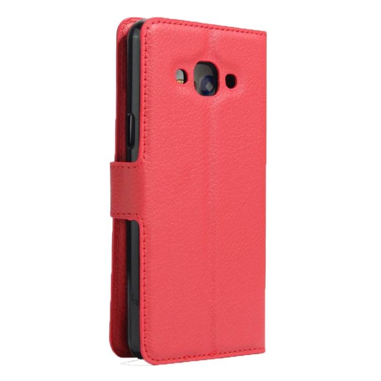 For Galaxy J3 Pro Litchi Texture Horizontal Flip Leather Case with Magnetic Buckle & Holder & Card Slots & Wallet