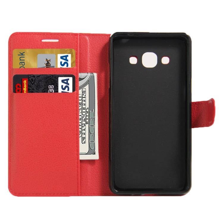 For Galaxy J3 Pro Litchi Texture Horizontal Flip Leather Case with Magnetic Buckle & Holder & Card Slots & Wallet
