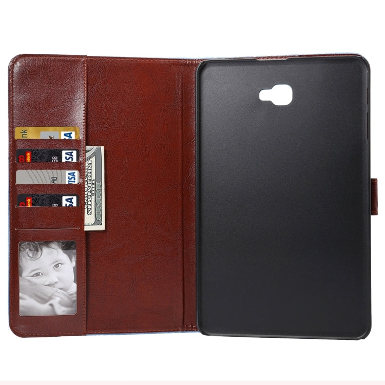 For Galaxy Tab A 10.1 / T580 Flower Pattern Cloth Surface Horizontal Flip Leather Case with Card Slots & Holder & Wallet & Photo Frame(Black)
