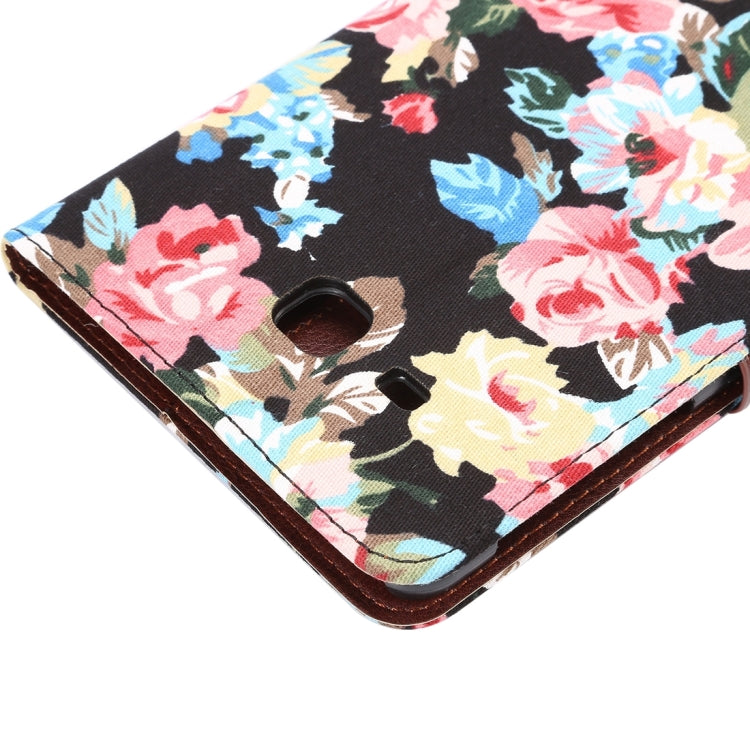 For Galaxy Tab A 7.0 / T280 Flower Pattern Cloth Surface Horizontal Flip Leather Case with Card Slots & Holder & Wallet & Photo Frame