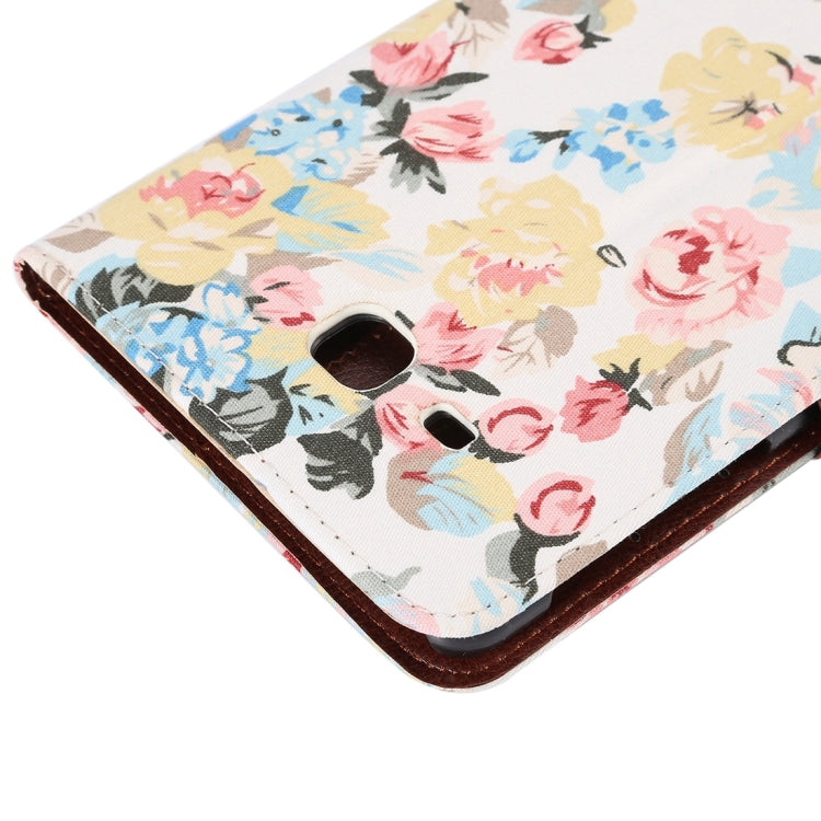 For Galaxy Tab A 7.0 / T280 Flower Pattern Cloth Surface Horizontal Flip Leather Case with Card Slots & Holder & Wallet & Photo Frame