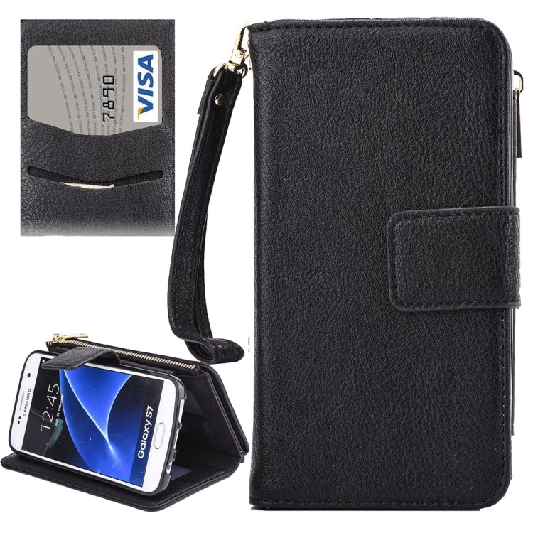 For Galaxy S7 / G930 Business Wallet Style Horizontal Flip Leather Case with Photo Frame & Holder & Card Slots & Lanyard