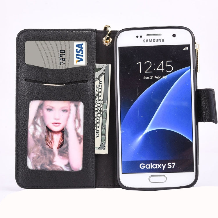 For Galaxy S7 / G930 Business Wallet Style Horizontal Flip Leather Case with Photo Frame & Holder & Card Slots & Lanyard