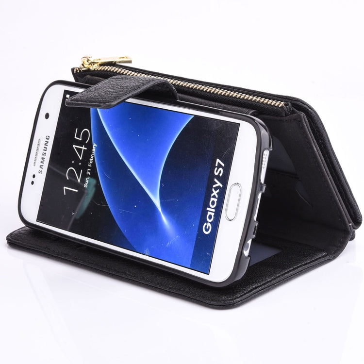 For Galaxy S7 / G930 Business Wallet Style Horizontal Flip Leather Case with Photo Frame & Holder & Card Slots & Lanyard