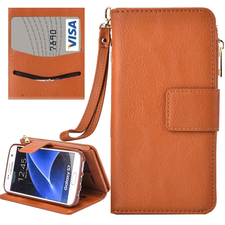 For Galaxy S7 / G930 Business Wallet Style Horizontal Flip Leather Case with Photo Frame & Holder & Card Slots & Lanyard