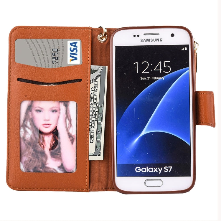 For Galaxy S7 / G930 Business Wallet Style Horizontal Flip Leather Case with Photo Frame & Holder & Card Slots & Lanyard