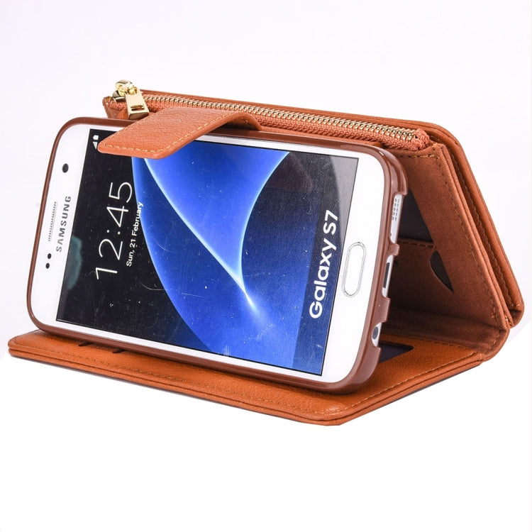 For Galaxy S7 / G930 Business Wallet Style Horizontal Flip Leather Case with Photo Frame & Holder & Card Slots & Lanyard