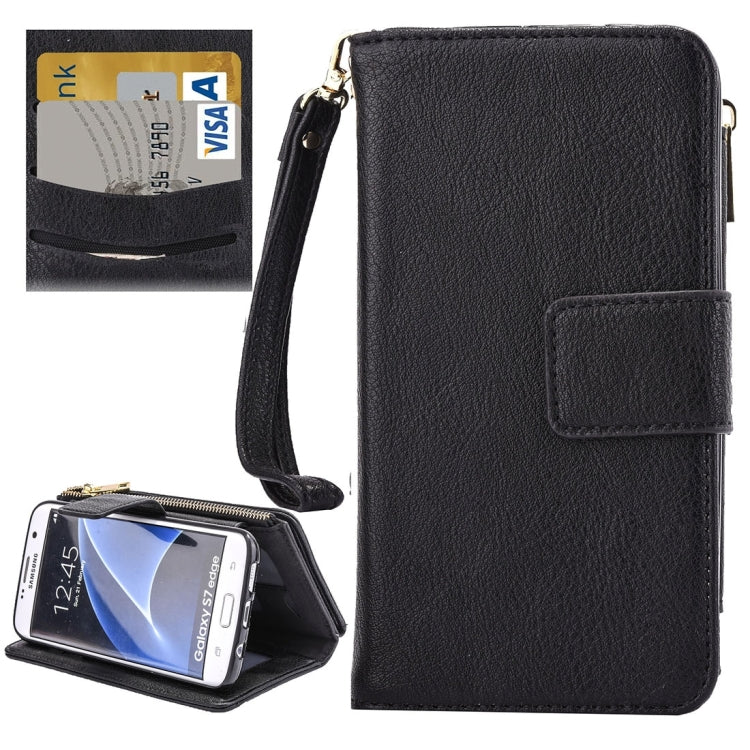 For Galaxy S7 Edge / G935 Business Wallet Style Horizontal Flip Leather Case with Photo Frame & Holder & Card Slots & Lanyard