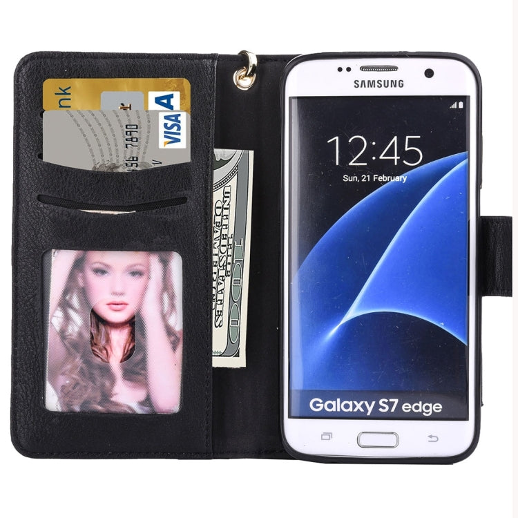 For Galaxy S7 Edge / G935 Business Wallet Style Horizontal Flip Leather Case with Photo Frame & Holder & Card Slots & Lanyard