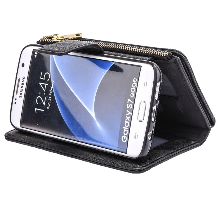 For Galaxy S7 Edge / G935 Business Wallet Style Horizontal Flip Leather Case with Photo Frame & Holder & Card Slots & Lanyard