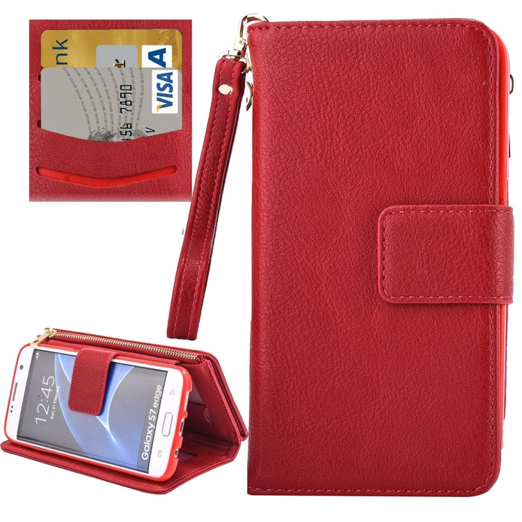 For Galaxy S7 Edge / G935 Business Wallet Style Horizontal Flip Leather Case with Photo Frame & Holder & Card Slots & Lanyard