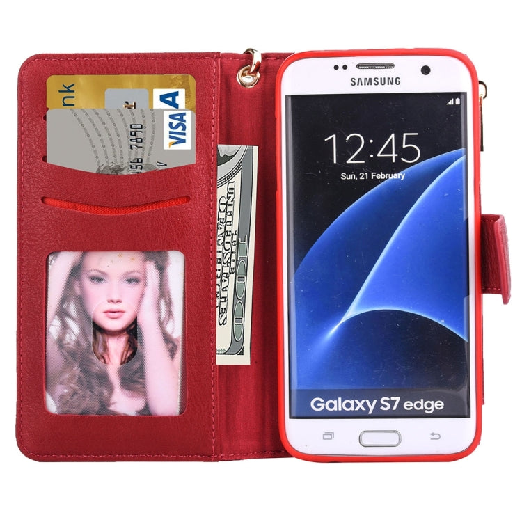 For Galaxy S7 Edge / G935 Business Wallet Style Horizontal Flip Leather Case with Photo Frame & Holder & Card Slots & Lanyard