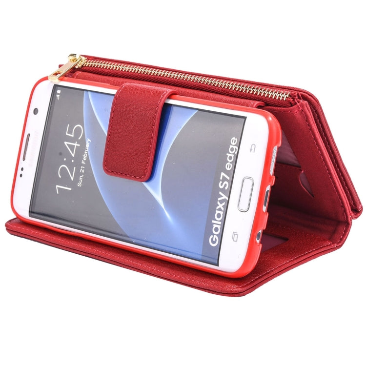 For Galaxy S7 Edge / G935 Business Wallet Style Horizontal Flip Leather Case with Photo Frame & Holder & Card Slots & Lanyard