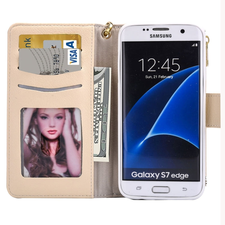 For Galaxy S7 Edge / G935 Business Wallet Style Horizontal Flip Leather Case with Photo Frame & Holder & Card Slots & Lanyard
