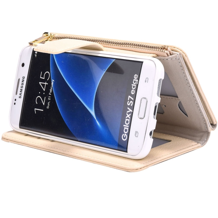 For Galaxy S7 Edge / G935 Business Wallet Style Horizontal Flip Leather Case with Photo Frame & Holder & Card Slots & Lanyard