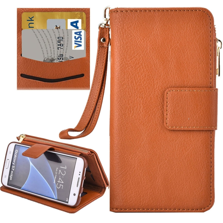 For Galaxy S7 Edge / G935 Business Wallet Style Horizontal Flip Leather Case with Photo Frame & Holder & Card Slots & Lanyard
