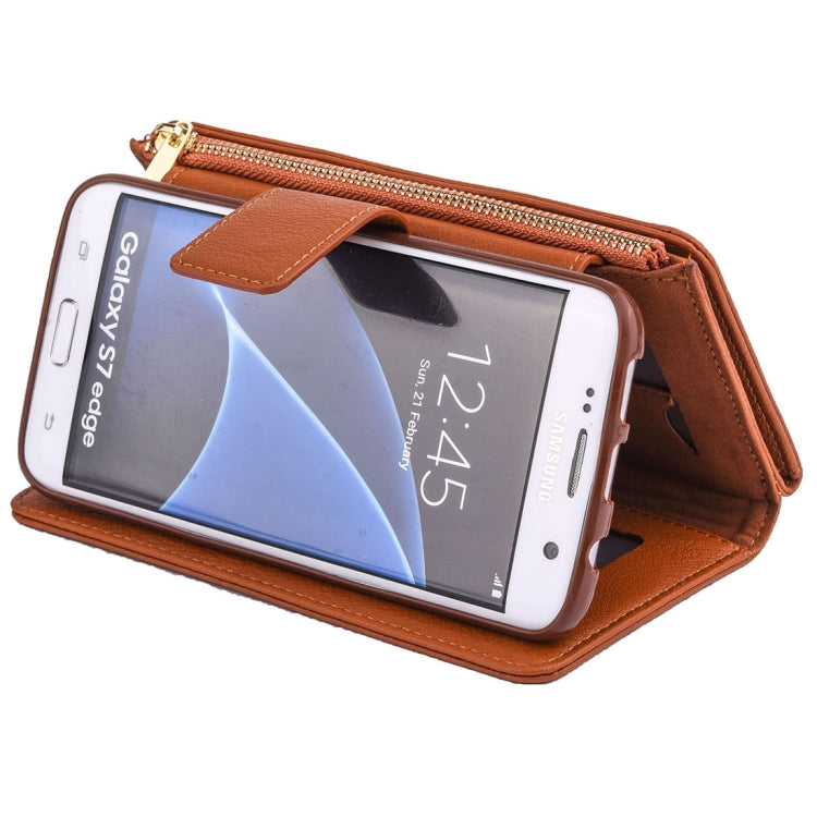 For Galaxy S7 Edge / G935 Business Wallet Style Horizontal Flip Leather Case with Photo Frame & Holder & Card Slots & Lanyard