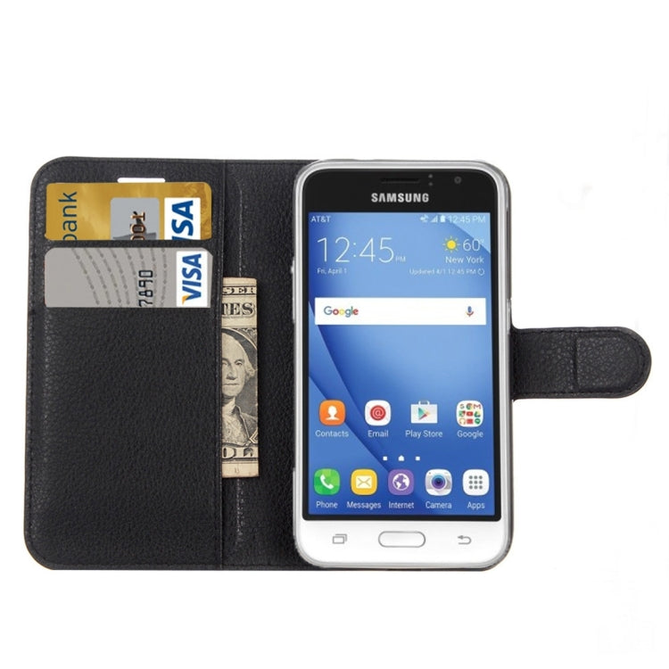 For Galaxy J1 Pro & J1 (2016) / J120 Litchi Texture Horizontal Flip Leather Case with Magnetic Buckle & Holder & Card Slots & Wallet