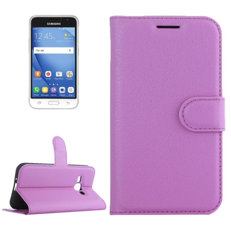 For Galaxy J1 Pro & J1 (2016) / J120 Litchi Texture Horizontal Flip Leather Case with Magnetic Buckle & Holder & Card Slots & Wallet