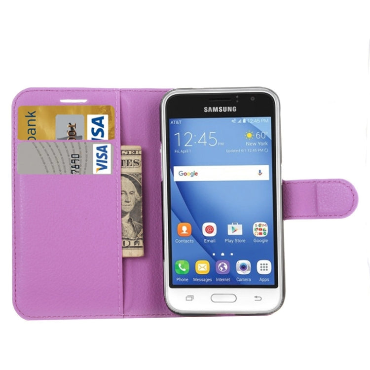 For Galaxy J1 Pro & J1 (2016) / J120 Litchi Texture Horizontal Flip Leather Case with Magnetic Buckle & Holder & Card Slots & Wallet