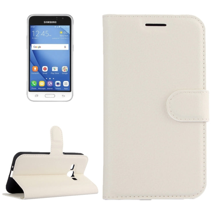 For Galaxy J1 Pro & J1 (2016) / J120 Litchi Texture Horizontal Flip Leather Case with Magnetic Buckle & Holder & Card Slots & Wallet