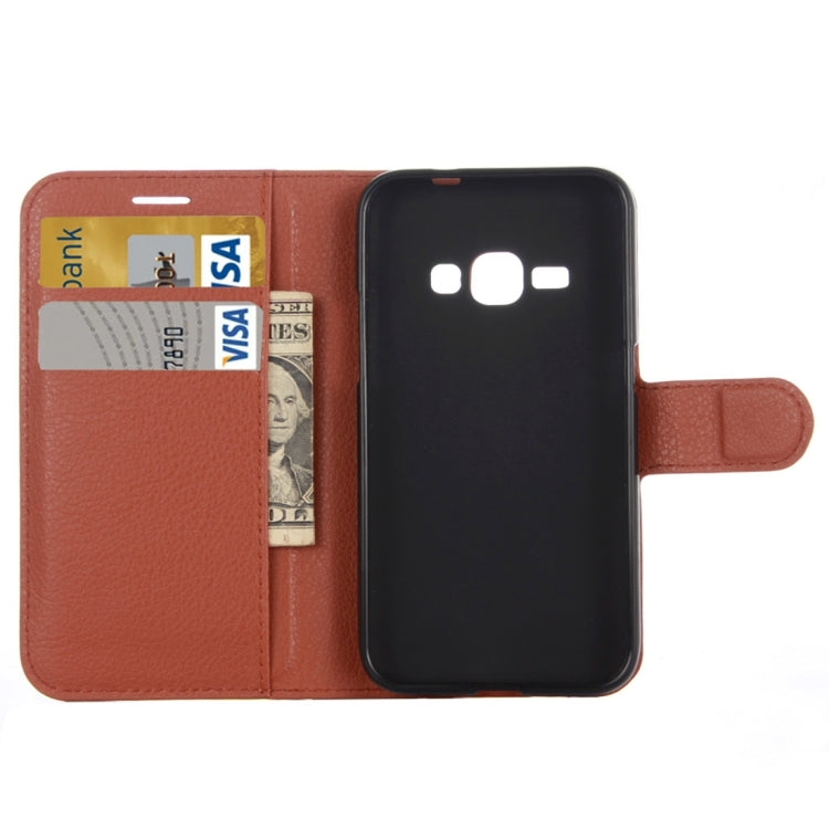 Litchi Texture Horizontal Flip Leather Case for Galaxy J2 Pro (2016) & J2 (2016) / J210F, with Magnetic Buckle & Holder & Card Slots & Wallet