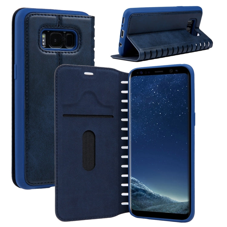 For Galaxy S8 PU Retro Texture with Absorption Horizontal Flip Leather Case with Holder & Card Slots