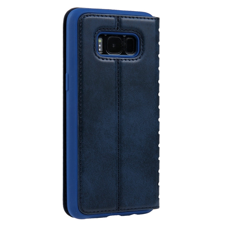 For Galaxy S8 PU Retro Texture with Absorption Horizontal Flip Leather Case with Holder & Card Slots