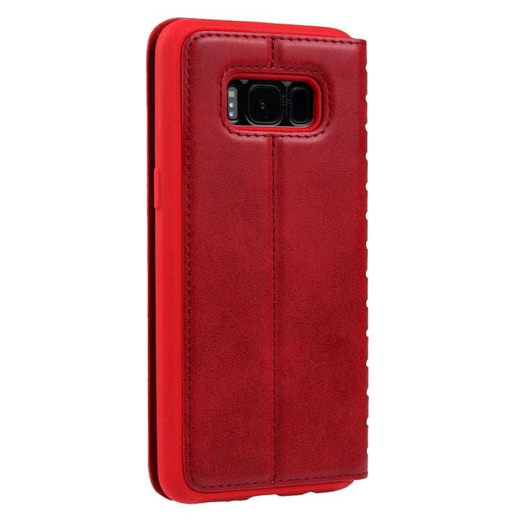 For Galaxy S8 PU Retro Texture with Absorption Horizontal Flip Leather Case with Holder & Card Slots