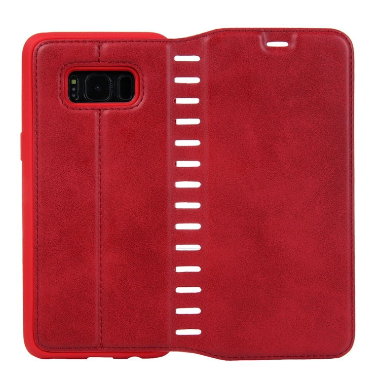 For Galaxy S8 PU Retro Texture with Absorption Horizontal Flip Leather Case with Holder & Card Slots