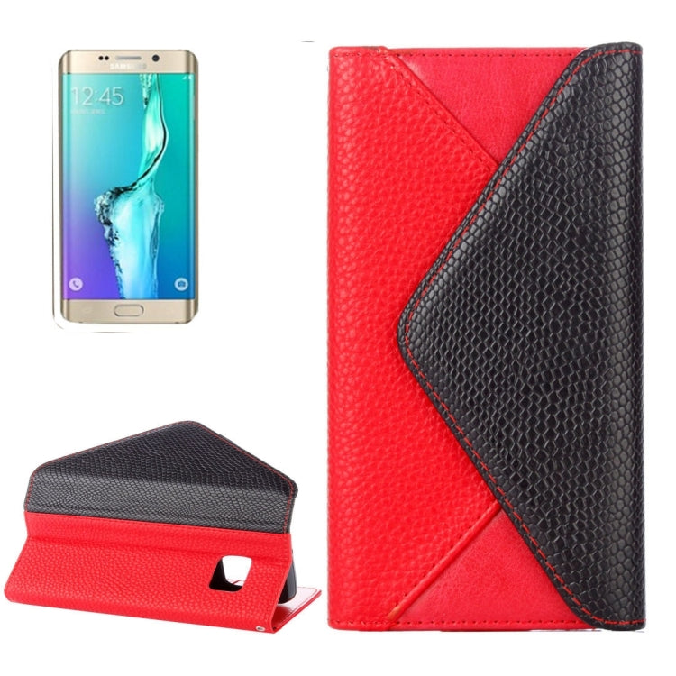 For Galaxy S6 Edge+ / G928 Envelope Style Horizontal Flip Leather Case with Magnetic Buckle & Holder & Card Slots & Photo frame & Wallet & Lanyard