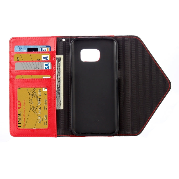 For Galaxy S6 Edge+ / G928 Envelope Style Horizontal Flip Leather Case with Magnetic Buckle & Holder & Card Slots & Photo frame & Wallet & Lanyard