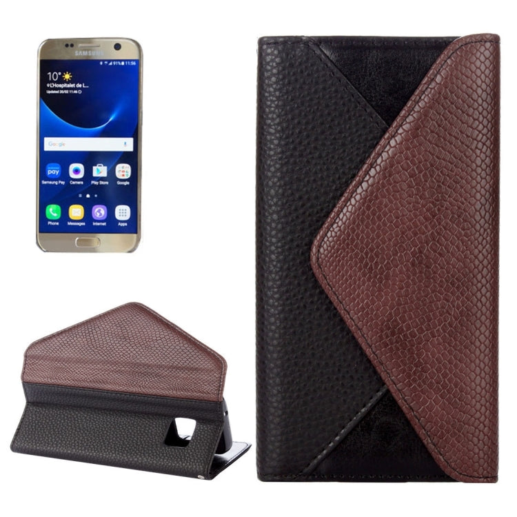 For Galaxy S7 / G930 Envelope Style Horizontal Flip Leather Case with Magnetic Buckle & Holder & Card Slots & Photo frame & Wallet & Lanyard