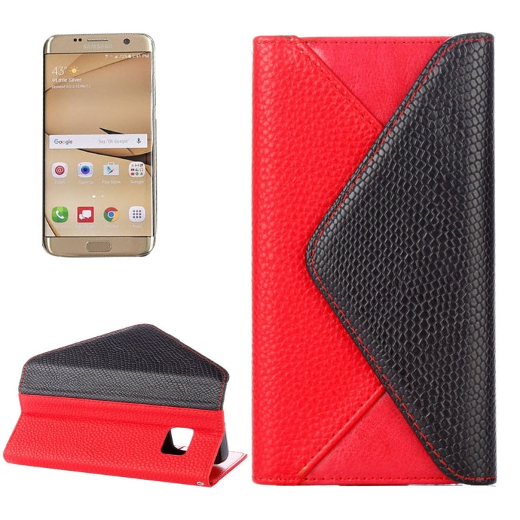For Galaxy S7 Edge / G935 Envelope Style Horizontal Flip Leather Case with Magnetic Buckle & Holder & Card Slots & Photo frame & Wallet & Lanyard