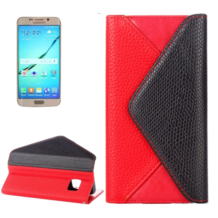 For Galaxy S6 / G920 Envelope Style Horizontal Flip Leather Case with Magnetic Buckle & Holder & Card Slots & Photo frame & Wallet & Lanyard