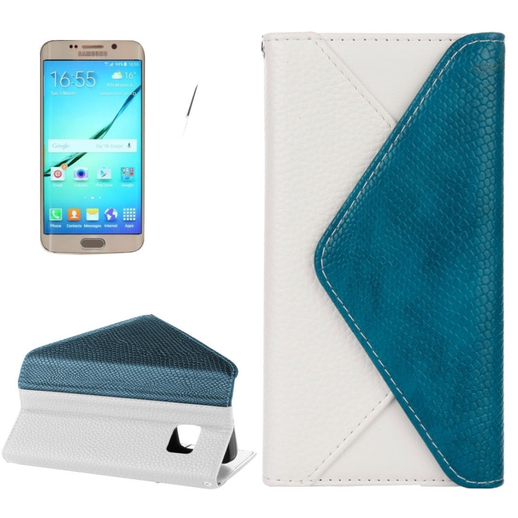 For Galaxy S6 / G920 Envelope Style Horizontal Flip Leather Case with Magnetic Buckle & Holder & Card Slots & Photo frame & Wallet & Lanyard
