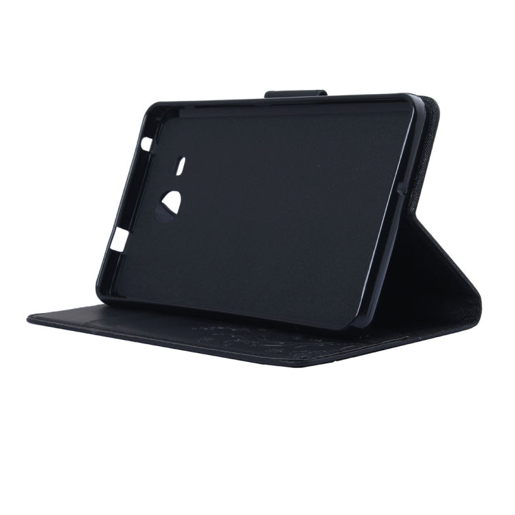 For Galaxy Tab A 7.0 Pressed Flowers Butterfly Pattern Horizontal Flip PU Leather Case with Magnetic Buckle & Holder & Card Slots & Wallet